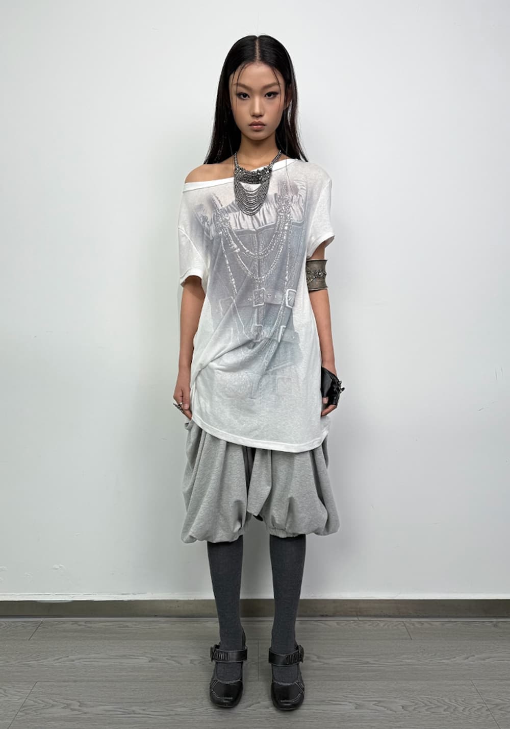 DOUBLEPUNCH丨Punk Digital Print Knot Detail T-Shirt - PSYLOS 1, DOUBLEPUNCH丨Punk Digital Print Knot Detail T-Shirt, T-Shirt, DOUBLEPUNCH, PSYLOS 1